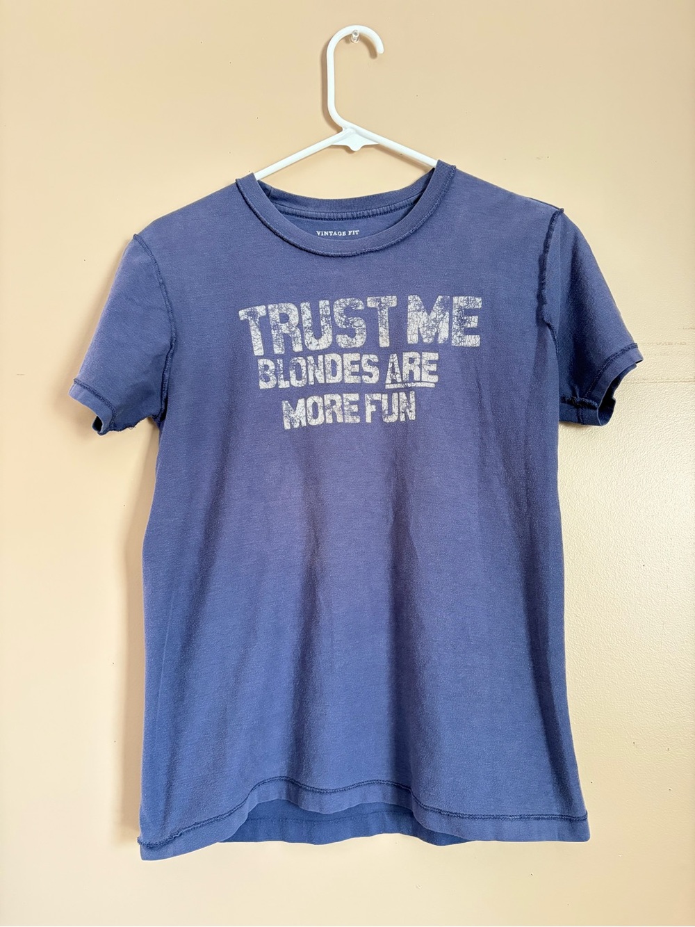 Vintage American Eagle Outfitters Blondes are More Fun Navy Graphic Tee